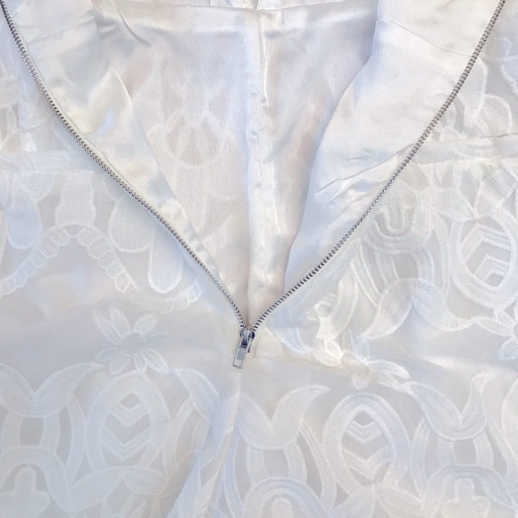 Line Dot White Floral Lace Up Romper NEW Womens Large Long Sleeve Wedding Summer - Picture 9 of 16